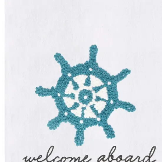 Ships Wheel French Knot Flour Sack Kitchen Dishtowel {4}