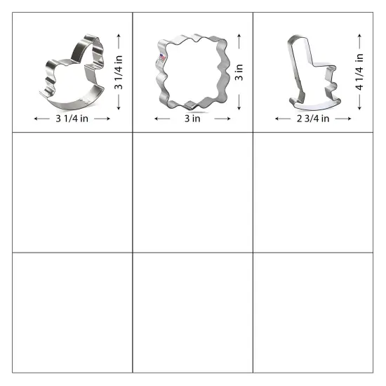 Baby Shower Cookie Cutter 10 Pc Set, CookieCutter.com, Tin Plated Steel, Handmade in the USA {3}