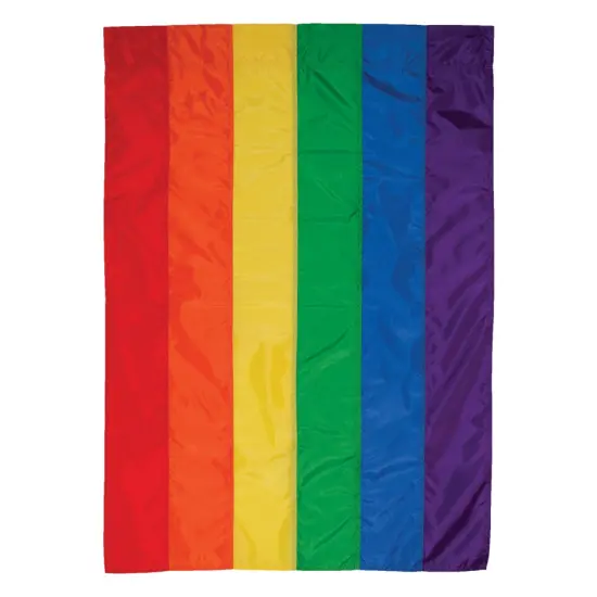 In the Breeze 28 Inch by 40 Inch Rainbow Flag - Rainbow House Banner with Sewn Stripes {1}