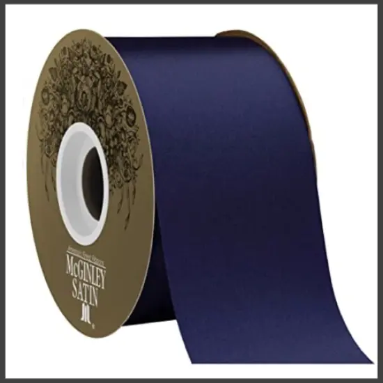 Acetate Lustre Ribbon 2 1/2" - Navy - Mum Ribbon 50 yards {1}
