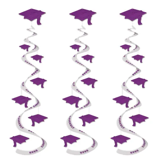 Printed Grad Cap Whirls (Pack of 6) {1}
