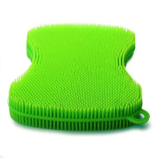 Norpro Silicone Dish Scrubbing Sponge / Vegetable Scrubber Brush - Green {2}