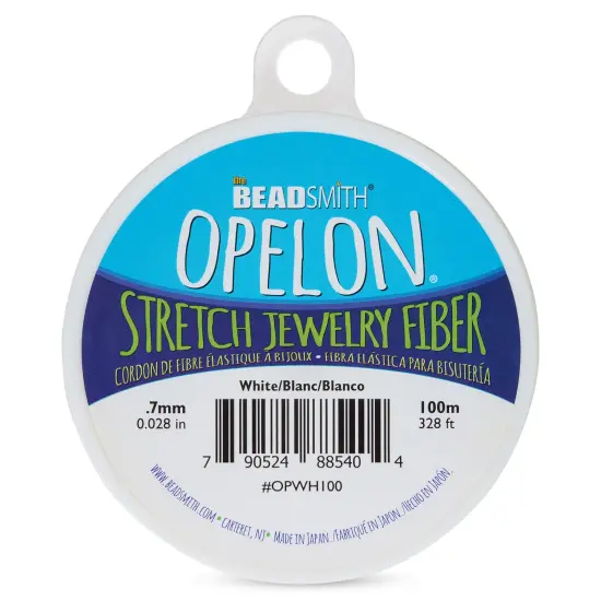 Beadsmith Opelon Stretch Jewelry Fiber - White, 100 m {1}
