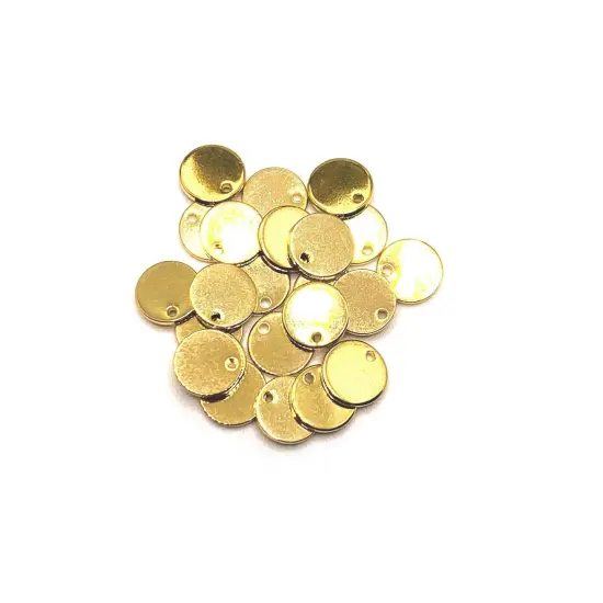 20, 50 or 100 Pieces: 8 mm, 18k Gold Plated Stamping Tag Blanks {1}