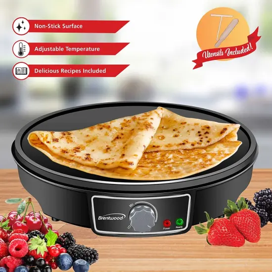 Brentwood TS-602BK 12-Inch Electric Non-Stick Crepe Pancake Maker Black {2}