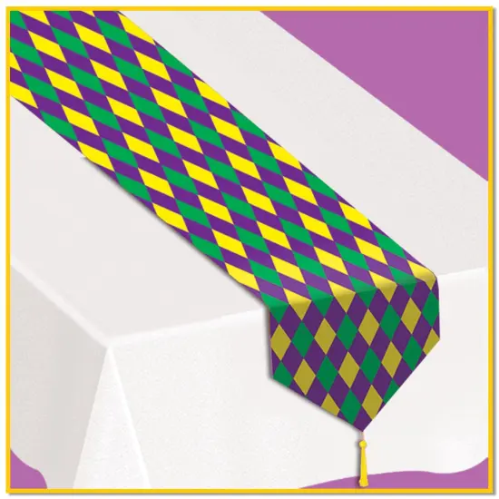 Printed Mardi Gras Table Runner (Pack of 12) {1}