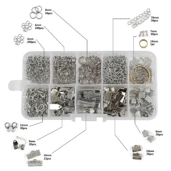 Jewelry Findings Kit of 10Antique Silver Items Rhodonite {3}