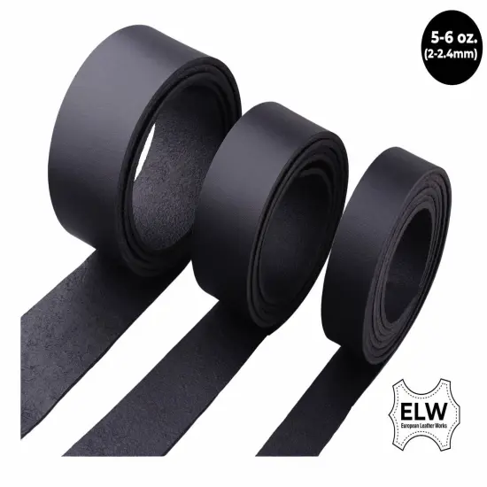 Black 5/6 oz. (2mm) Tooling Leather Belt/Strip/Straps 1/2"-4" Wide, 68-72 Length, Natural Cowhide Leathercraft Projects {1}