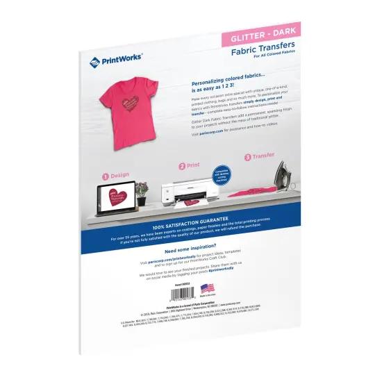 Printworks Glitter Dark Fabric Transfers, for All Colored Fabrics, 4 Sheets, Inkjet, 8.5 x 11, (00533) {2}