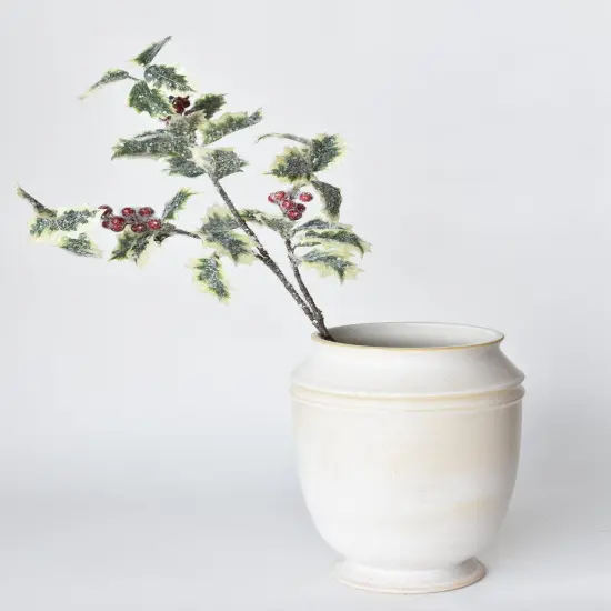 28" Faux Winter Holly Stem {4}