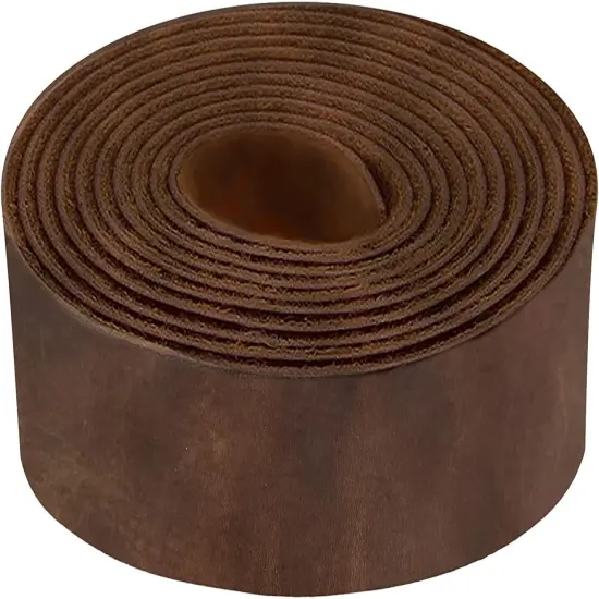 1.25"x50" (3.2x127cm) ELW 5-6 oz (2-2.4mm) 72" Length, Straps, Belts, Strips Full Grain Leather Crazy Horse Belt Medium DIY Craft, Pet Collars, Blanks, Accessory, Jewelry, Wrapping Dark Brown {1}