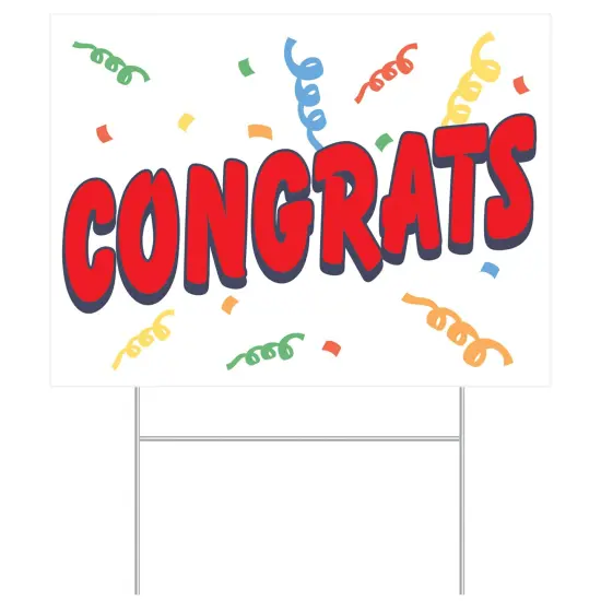 Plastic Congrats Yard Sign, (Pack Of 6) {1}