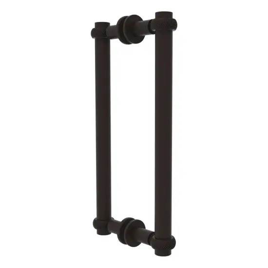Contemporary 18 Inch Back To Back Shower Door Pull With Twisted Accent - 404T-18Bb-Orb {1}