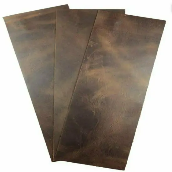 Full Grain Leather 4"x12" Set of 3 Tooling Crafts Cowhide 5/6oz (2.0mm) BROWN {1}