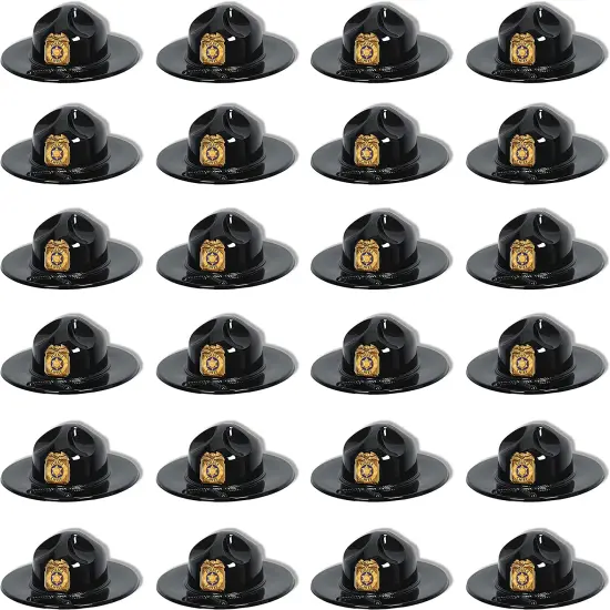 Black Plastic Trooper Hat (Pack of 24) {1}