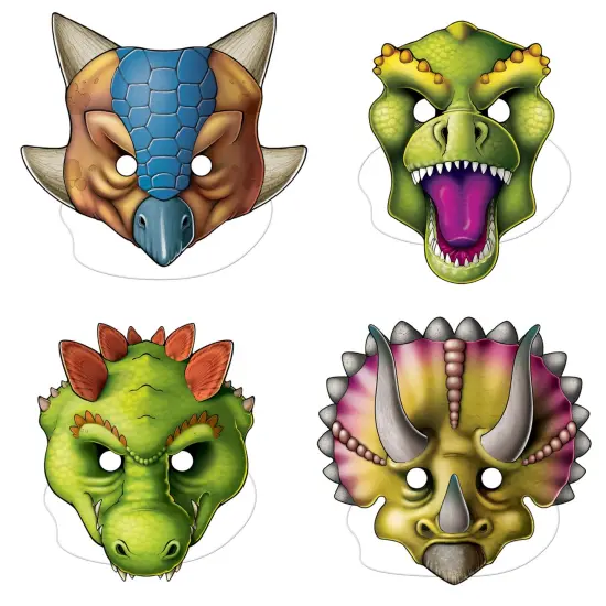 Dinosaur Masks, (Pack of 12) {1}