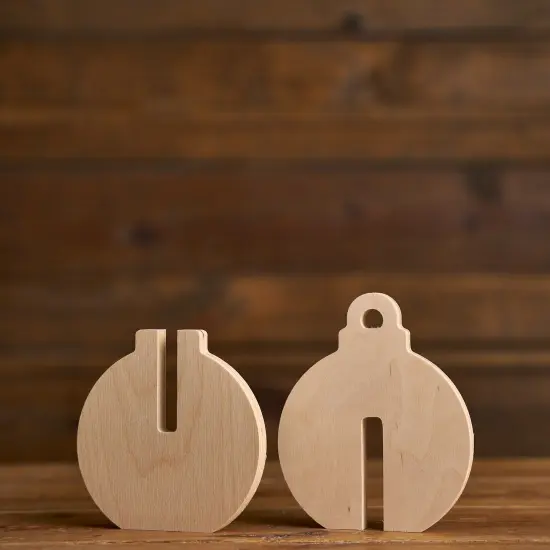 6 in. Unfinished Wooden Slotted Ornaments 3pc {4}