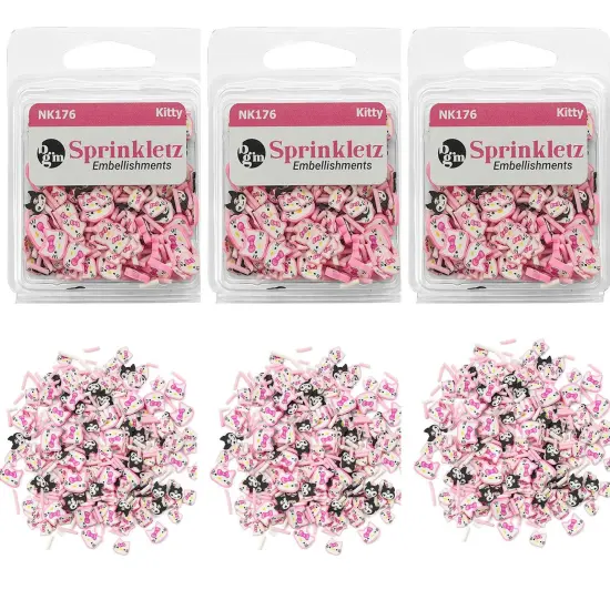 Buttons Galore Sprinkletz DIY Craft Embellishment Polymer Clay Pieces 36 Grams - 3 Packs of Here Kitty Cats {2}