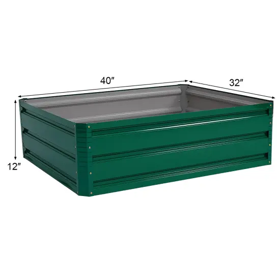 Costway 40x32 Inch Patio Raised Garden Bed Vegetable Flower Plant Dark Green New {2}