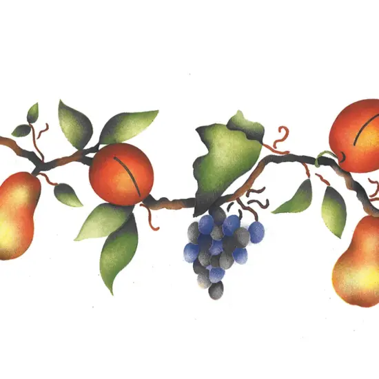 Assorted Fruit Branch Wall Stencil | 2827 by Designer Stencils | Reusable Art Craft Stencils for Painting on Walls, Canvas, Wood | Reusable Plastic Paint Stencil for Home Makeover | Easy to Use & Clean Art Stencil {2}