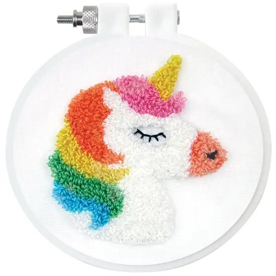 Design Works Punch Needle Kit 3.5" Round-Unicorn {3}