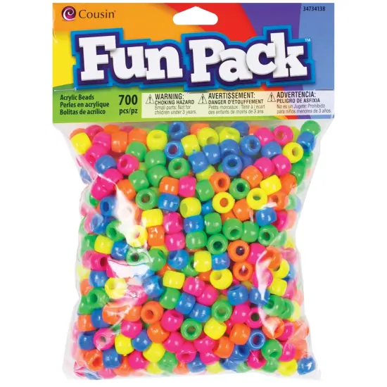 CousinDIY Fun Pack Acrylic Pony Beads 700/Pkg {2}