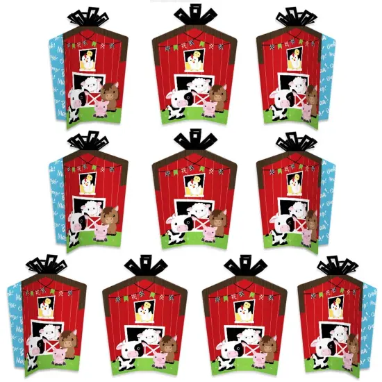 Big Dot of Happiness Farm Animals - Table Decorations - Barnyard Baby Shower or Birthday Party Fold and Flare Centerpieces - 10 Count {1}