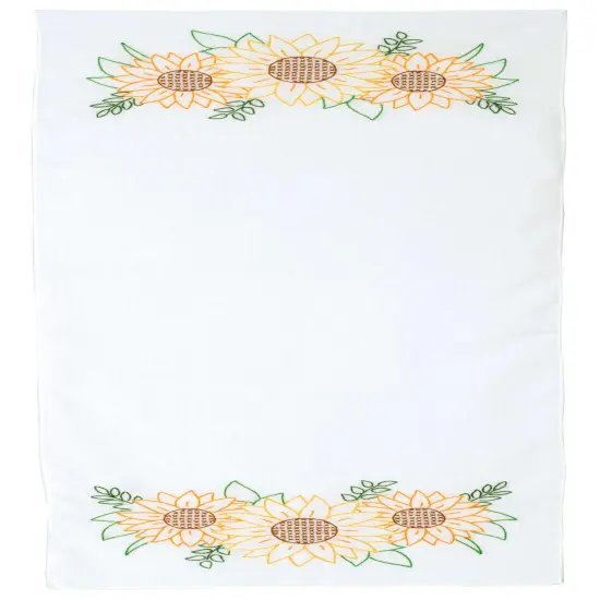 Jack Dempsey Stamped Table Runner/Scarf 15"X42"-Golden Sunflowers {2}