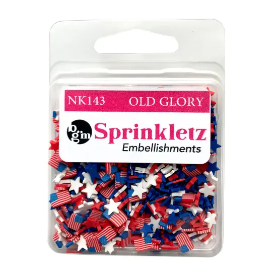 Buttons Galore Sprinkletz Embellishments for Crafts, Tiny Polymer Clay Shapes & Unique Designs - Old Glory - 3 Pack {2}