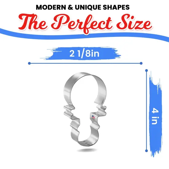 Baby Rattle Cookie Cutter 4", CookieCutter.com, Tin Plated Steel, Handmade in the USA {2}