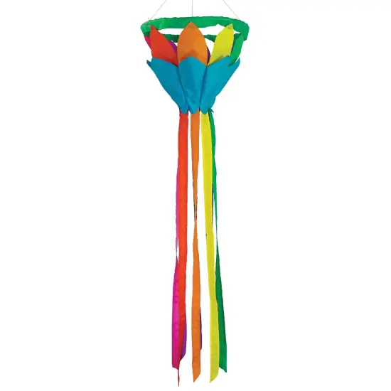 In the Breeze Rainbow 38-inch Lotus Flower Windsock, Outdoor Floral Decoration, 5198 {1}