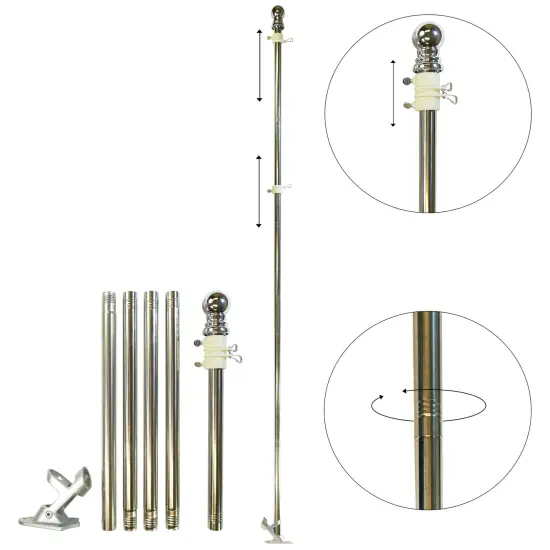 In the Breeze 6-foot 5-Section Grommet Flag Pole and Bracket, Flag Accessory, 3709 {1}