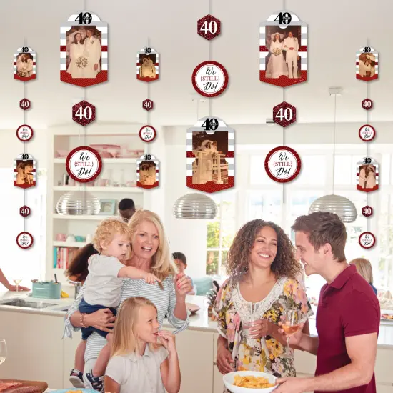 Big Dot of Happiness We Still Do - 40th Wedding Anniversary - Anniversary Party Vertical Photo Garland 35 Pieces {7}