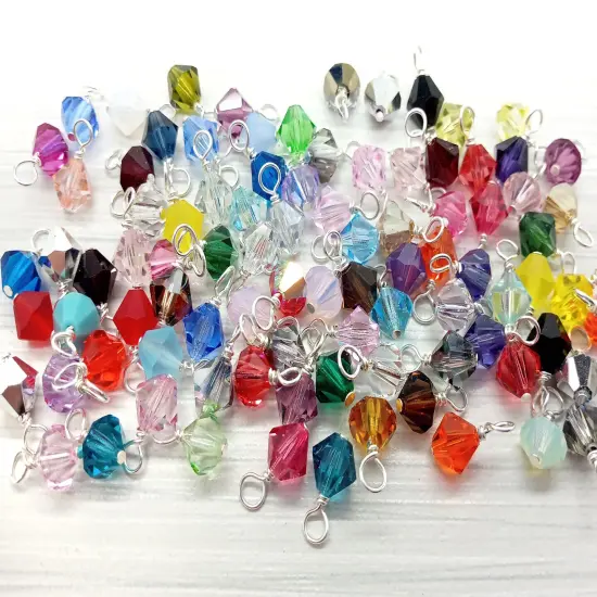 Wholesale Crystal Bicone Bead Charms, 500 pc Bulk Mixed Colors in 4mm 5mm and 6mm, Adorabilities {6}