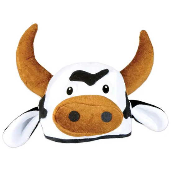 Plush Cow Head-Hat (Pack of 12) {1}