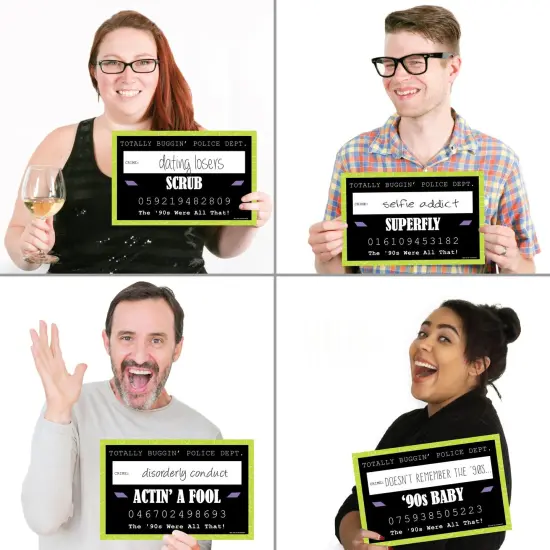 Big Dot of Happiness 90's Throwback - Party Mug Shots - Photo Booth Props 1990s Party Mugshot Signs - 20 Count {4}