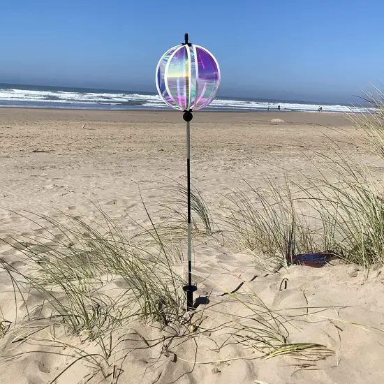 In the Breeze 2680 - 8.5 inch Iridescent Gazing Ball Spinner - Outdoor Garden Décor {4}