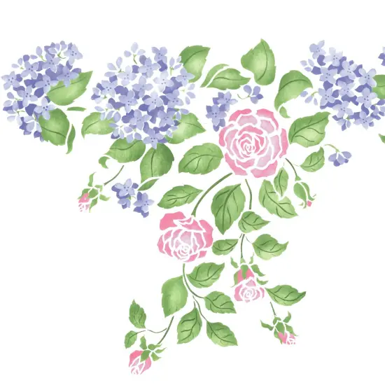 Hydrangea and Rose Wall Stencil | 3120 by Designer Stencils | Floral Stencils | Reusable Art Craft Stencils for Painting on Walls, Canvas, Wood | Reusable Plastic Paint Stencil for Home Makeover | Easy to Use & Clean Art Stencil {2}