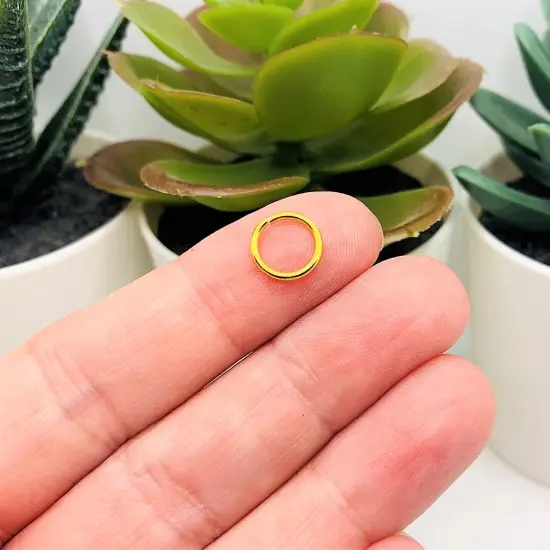 100, 500 or 1,000 Pieces: 9 mm Gold Plated Open Jump Rings, 17g {3}