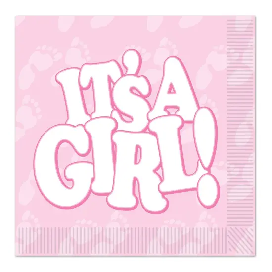 It's A Girl! Beverage Napkins (Pack of 12) {1}