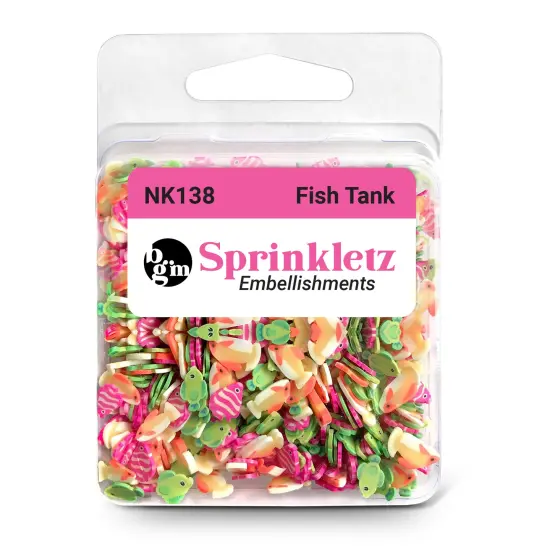 Buttons Galore Sprinkletz Embellishments for Crafts, Tiny Polymer Clay Shapes & Unique Designs - Fish Tank-3 Pack {3}