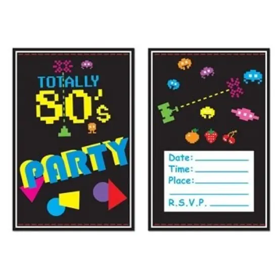 80's Invitations (Pack of 12) {1}