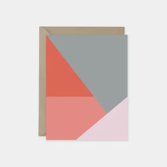 Gray & Pink Color Block Card,Modern {1}
