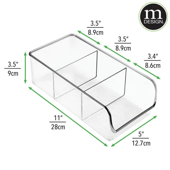 mDesign Plastic Kitchen Food Storage Organizer Caddy, 2 Pack - Clear {3}