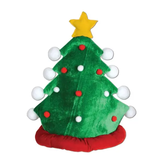 Plush Christmas Tree Hat (Pack of 12) {1}