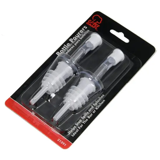 Chef Craft 2pc Plastic Bottle Pourer Set with Caps - Great for Wine, Olive Oil and Other Bottles {5}