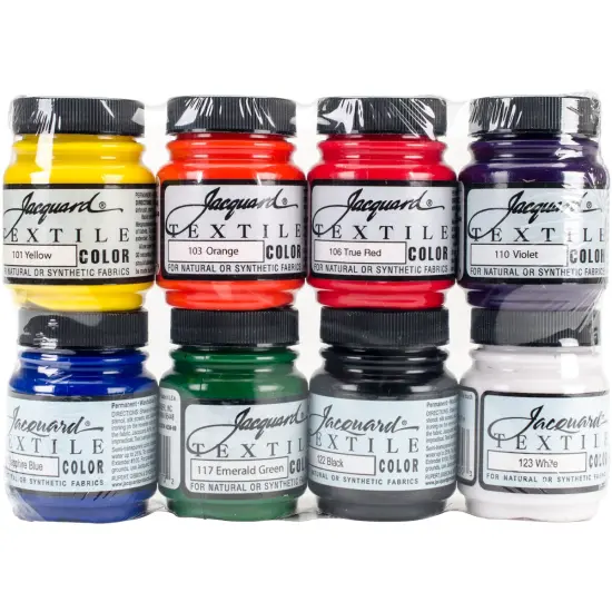 Jacquard Textile Color Fabric Paint 2.25oz 8/Pkg-Primary & Secondary Colors {1}