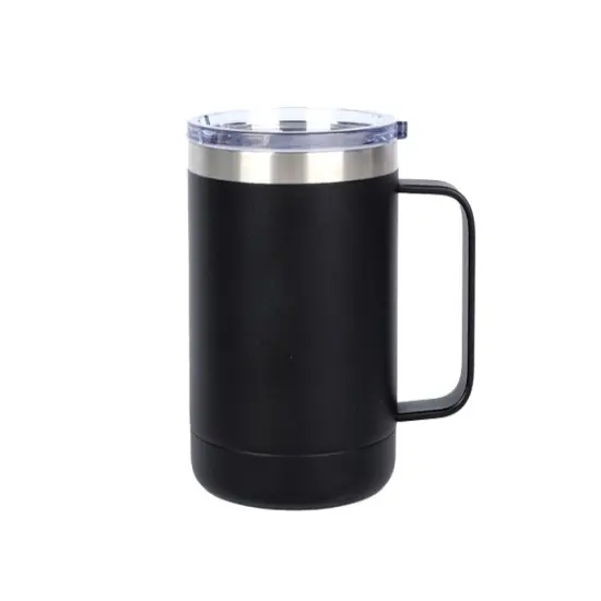 Engraving Coffee Cup, 10 oz with Lid and Handle (Black) {1}