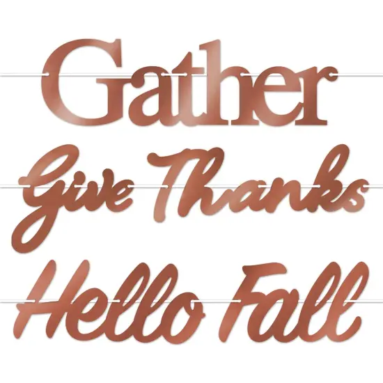 Foil Fall Thanksgiving Streamer Set, (Pack of 12) {1}