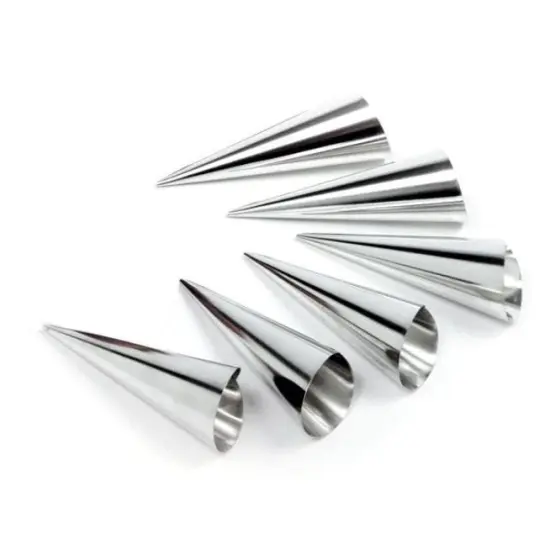 Norpro 6 pc Stainless Steel Pastry Cream Horn Baking Mold Set {1}